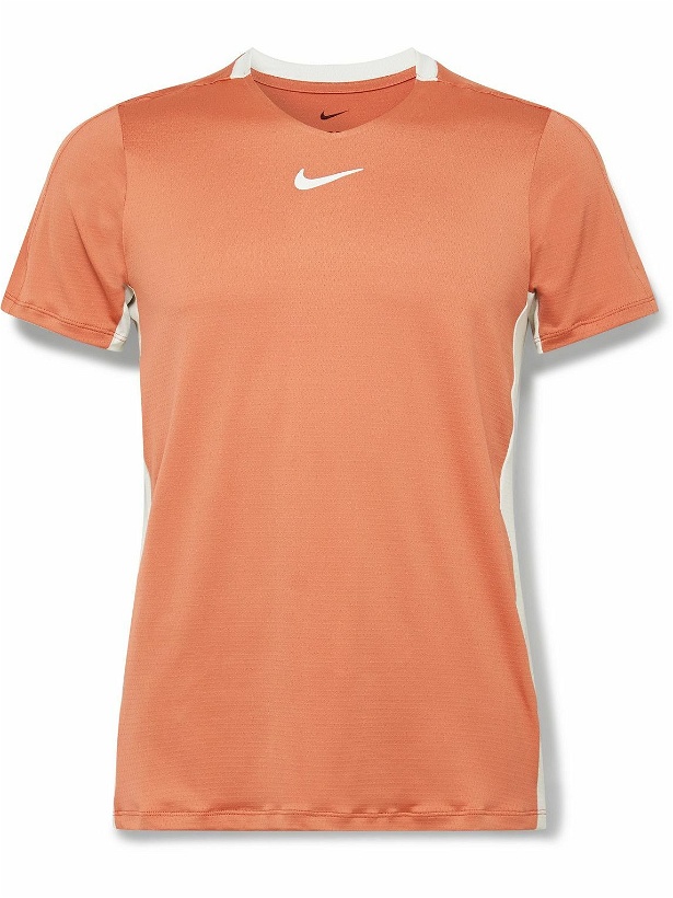 Photo: Nike Tennis - Court Advantage Slim-Fit Dri-FIT Tennis T-Shirt - Orange