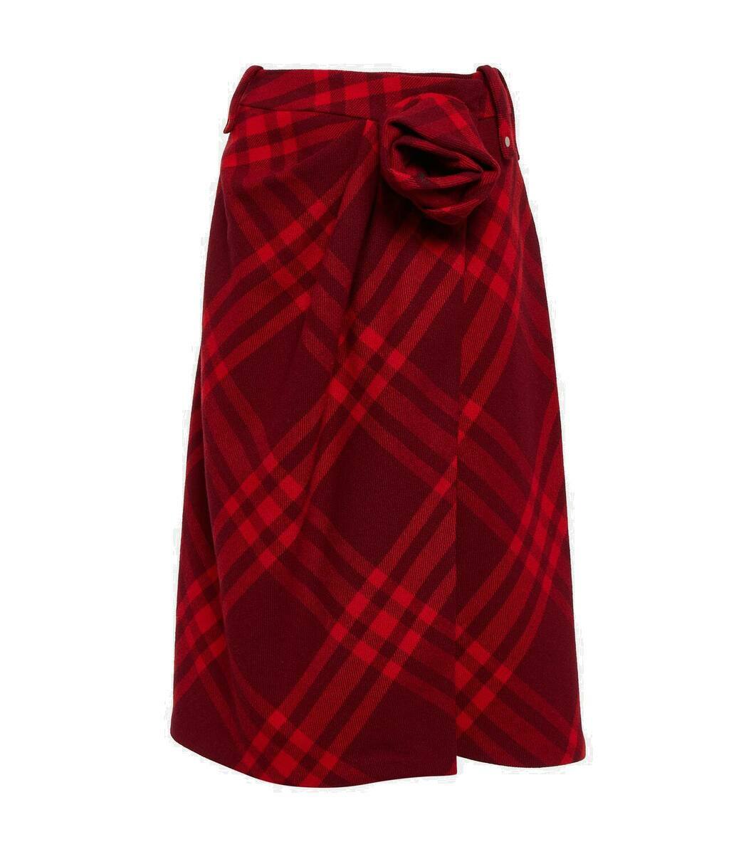 BURBERRY woven wool skirt