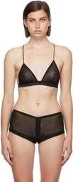 Kiki de Montparnasse Black Cashmere & Silk Intime Bra