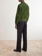 TOM FORD - Perforated Suede Bomber Jacket - Green