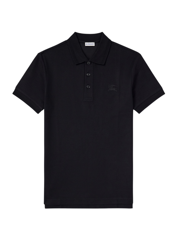 Photo: Burberry - Logo-Embroidered Cotton-Piqué Polo Shirt - Black