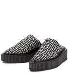Balmain Monogram canvas platform slippers