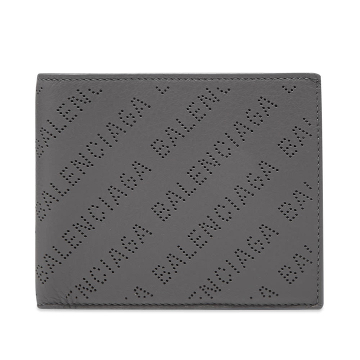 Photo: Balenciaga Perforated Logo Leather Billfold Wallet