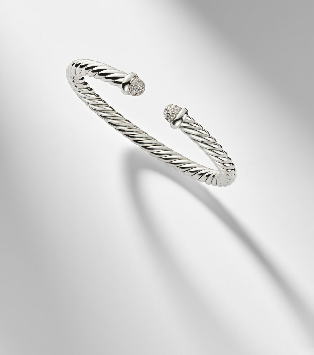 David Yurman Cable Flex® sterling silver cuff bracelet with diamonds