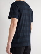 NN07 - Arnold Striped Cotton and Linen-Blend Jersey T-Shirt - Blue