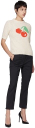 Sportmax Off-White Cherry Tonico Short Sleeve Sweater