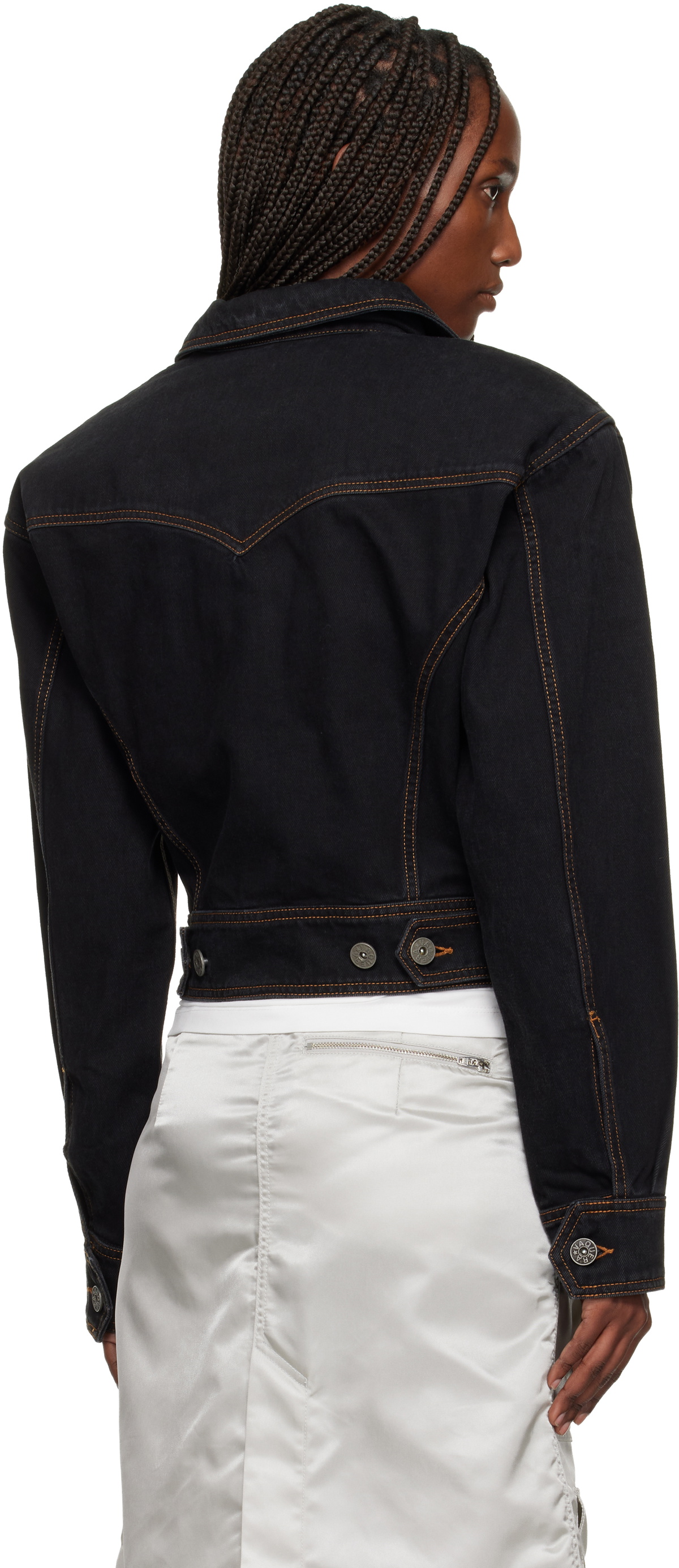 VAQUERA Black Cropped Denim Jacket