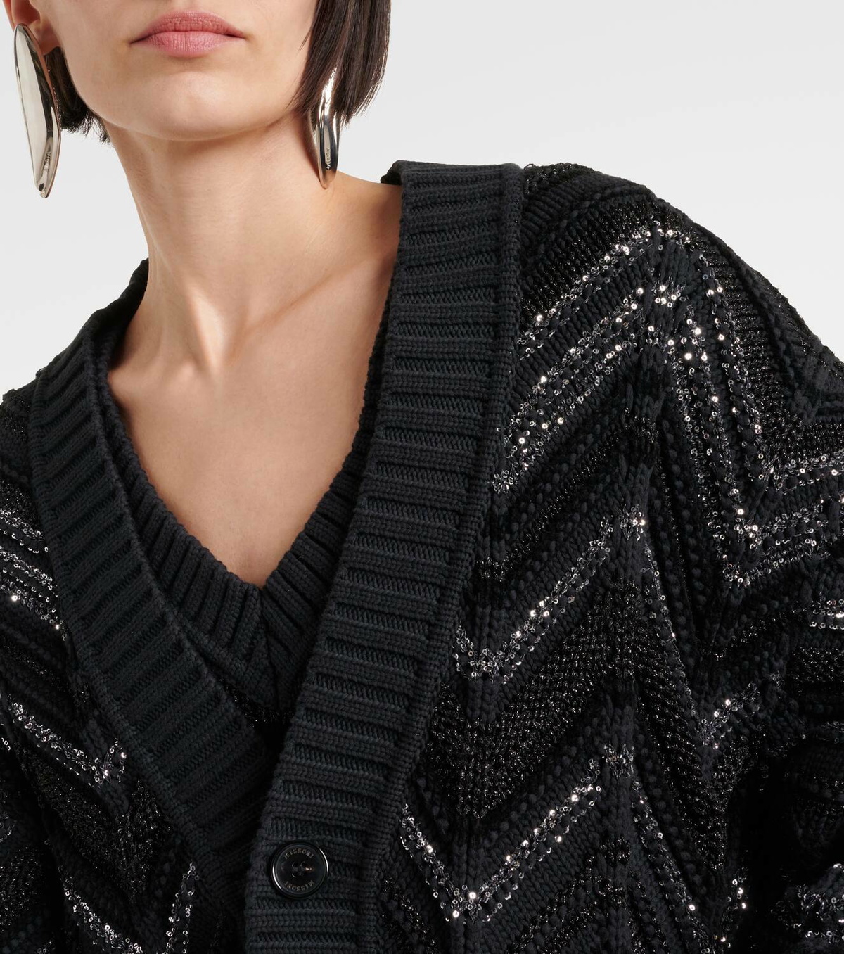 MISSONI ✨ブラック Vネック カーディガン Missoni Zigzag sequined cardigan Missoni