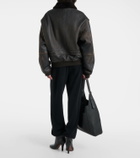 The Row Adonis shearling-trimmed leather jacket