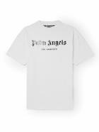 Palm Angels - Logo-Print Crystal-Embellished Cotton-Jersey T-Shirt - White