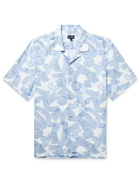 CLUB MONACO - Camp-Collar Printed Voile Shirt - Blue - XS