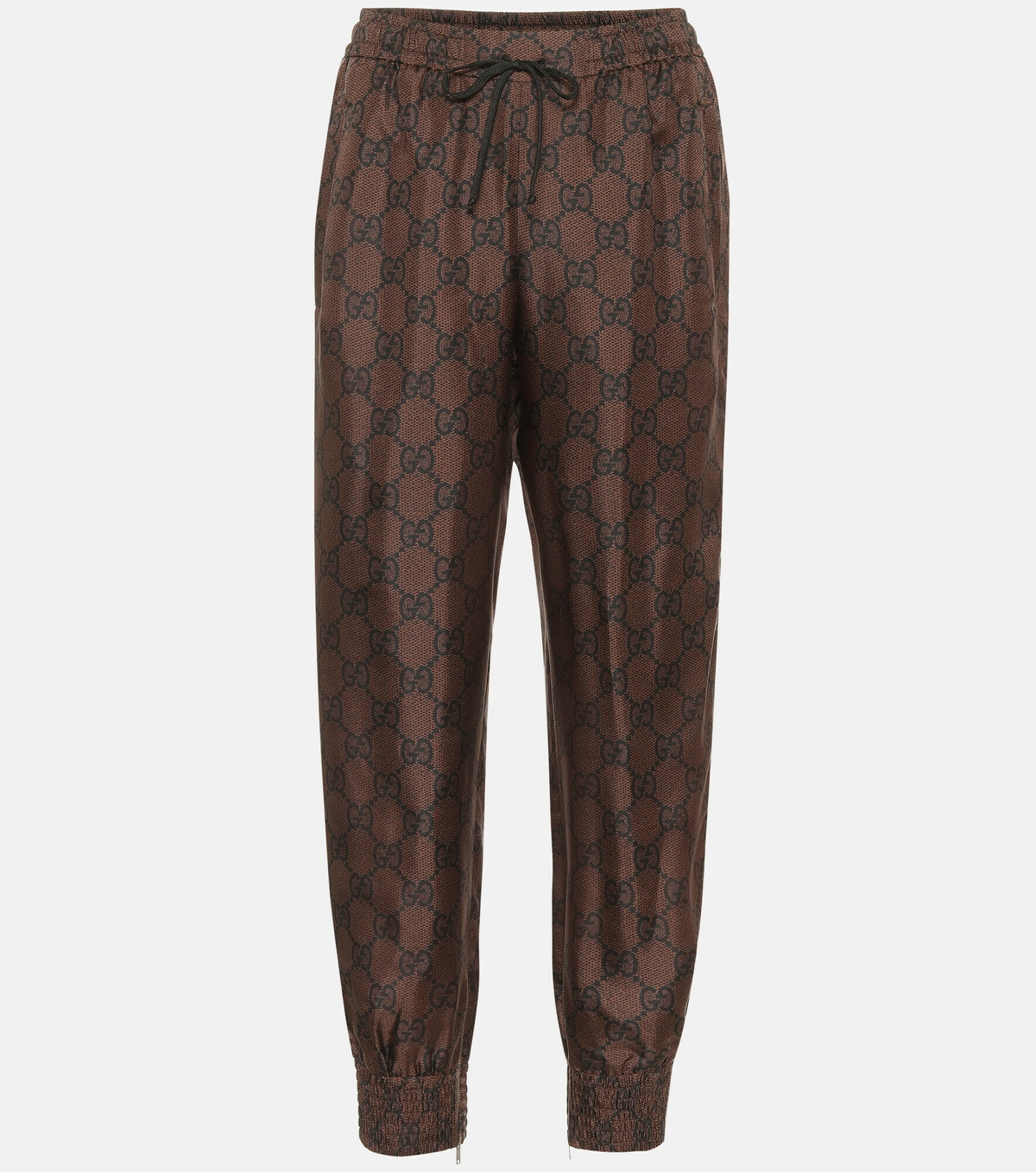 Gucci - GG Supreme silk-twill sweatpants