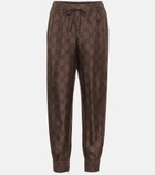 Gucci - GG Supreme silk-twill sweatpants