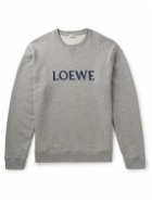 Loewe - Logo-Embroidered Cotton-Jersey Sweatshirt - Gray