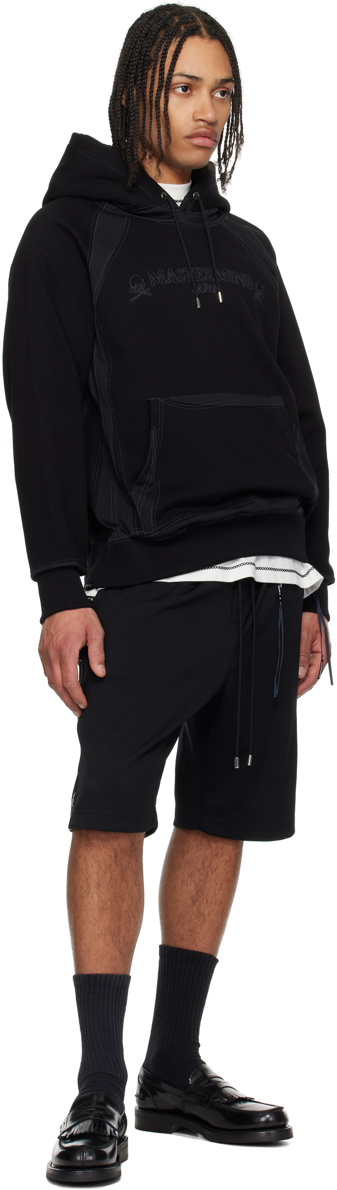 mastermind JAPAN Black Regular Fit Stitchwork Hoodie