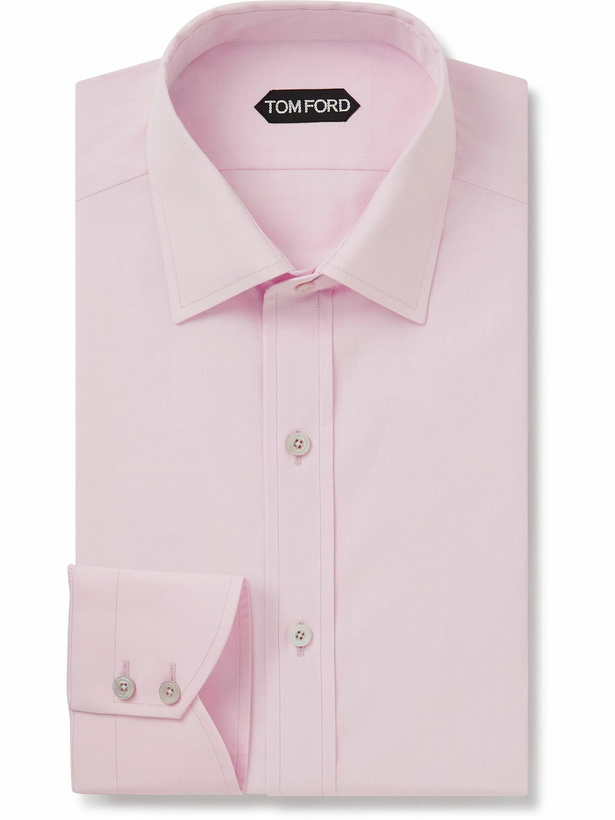 Photo: TOM FORD - Slim-Fit Cotton-Poplin Shirt - Pink