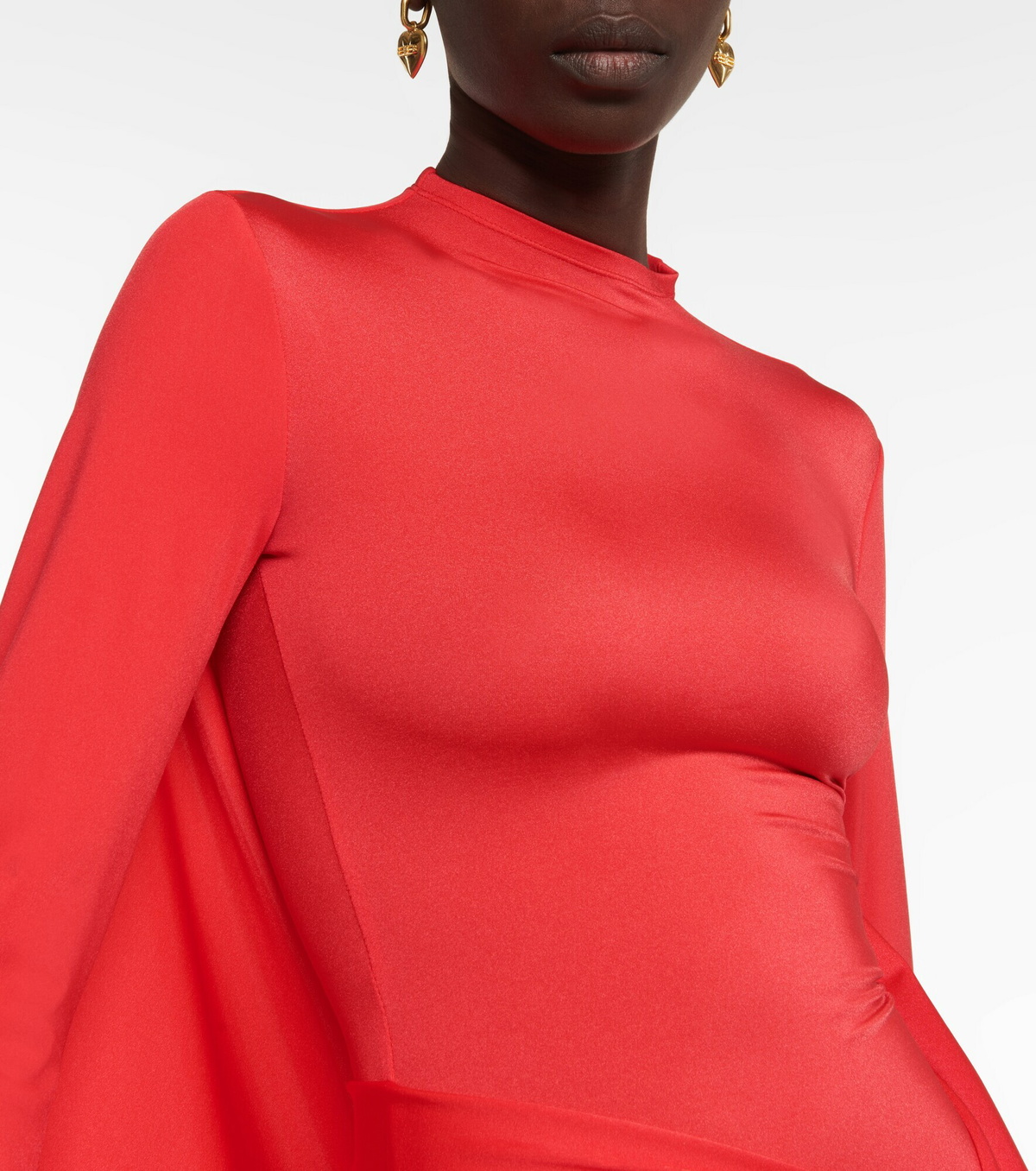 ワンピースその他 Balenciaga Draped mini dress in red jersey Balenciaga Draped Dress in Red | FWRD