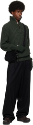 HYEIN SEO Khaki Troyer Knit Sweater & Gloves Set
