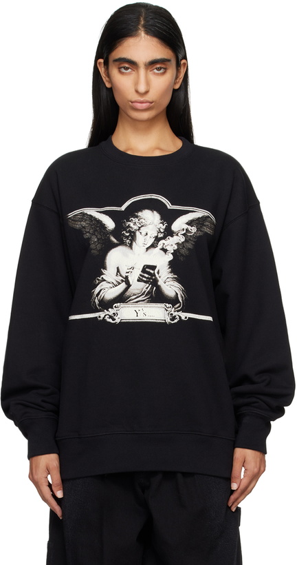 Photo: Y's Black Angel Printed Sweatshirt