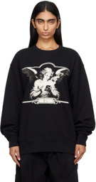 Y's Black Angel Printed Sweatshirt