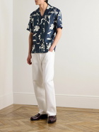 Club Monaco - Convertible-Collar Floral-Print Linen Shirt - Blue