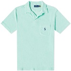 Polo Ralph Lauren Men's Terry Towelling Polo Shirt in Aqua Verde