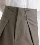 Victoria Beckham Asymmetric virgin wool midi skirt