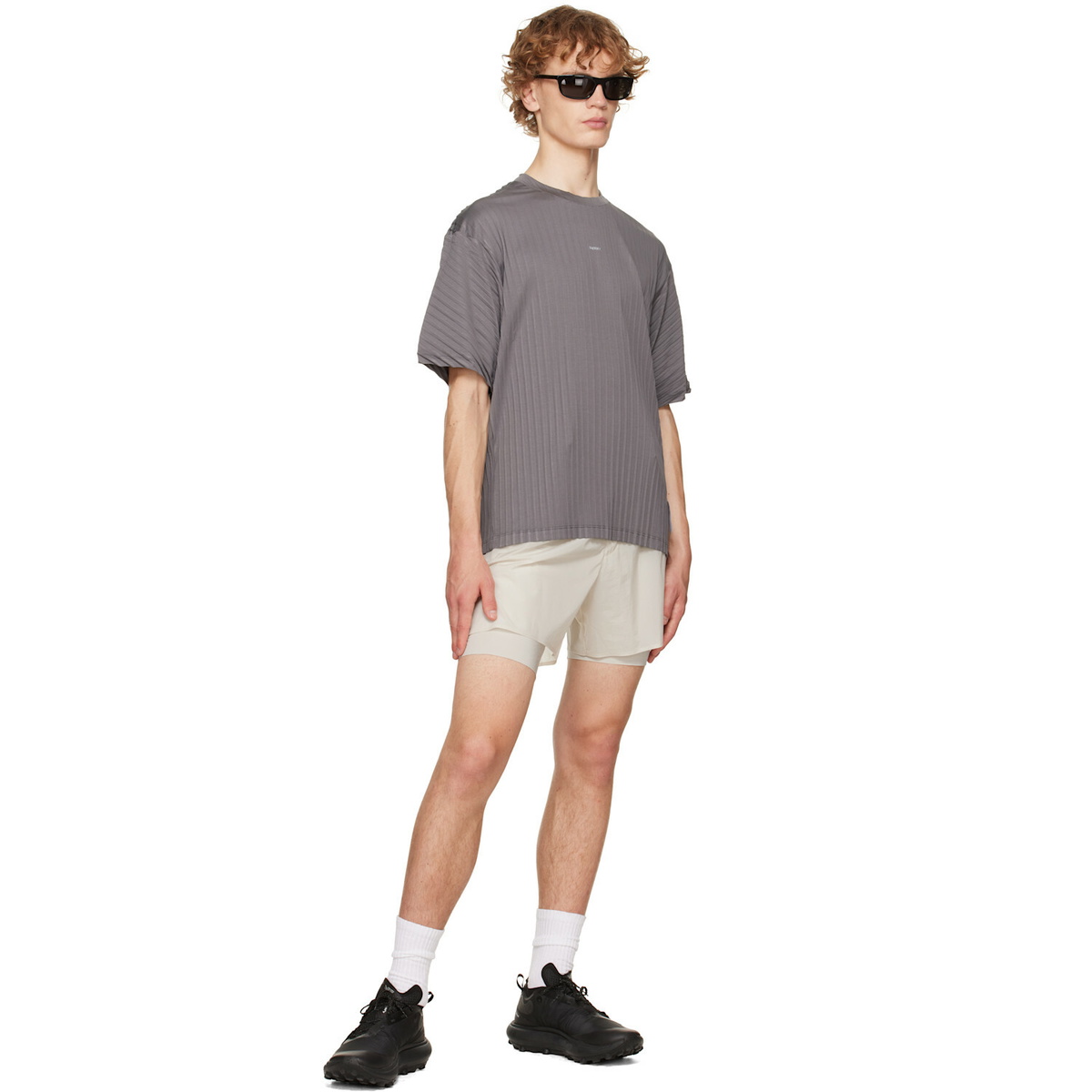 Satisfy Gray AuraLite Pleated Running T‑shirt