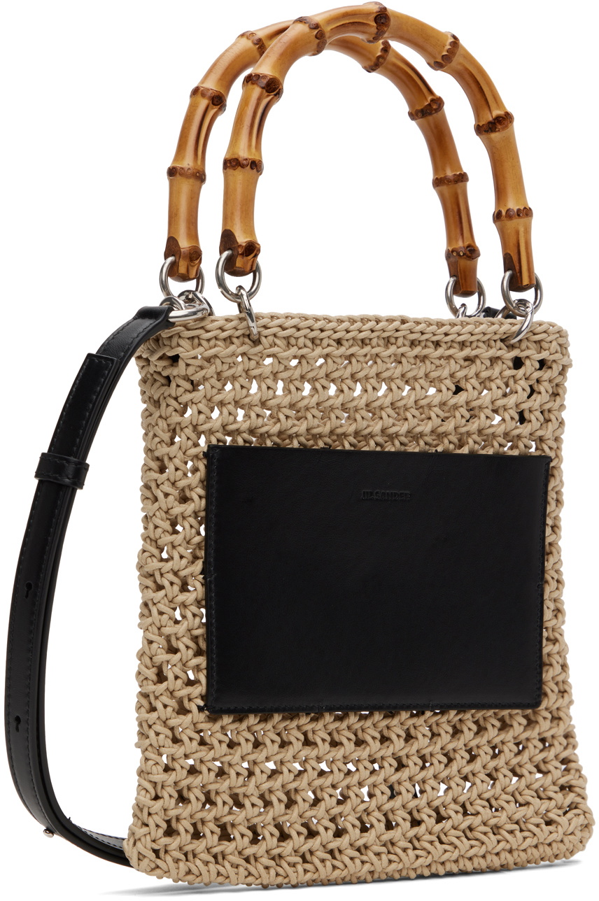 Jil Sander Beige Bamboo Woven Small Bag Jil Sander