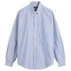 BEAMS Men's Heavy Oxford Button Down Shirt in Blue