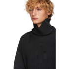 Homme Plisse Issey Miyake Black Pleated Turtleneck