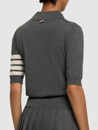 THOM BROWNE Relaxed Fit Wool Polo