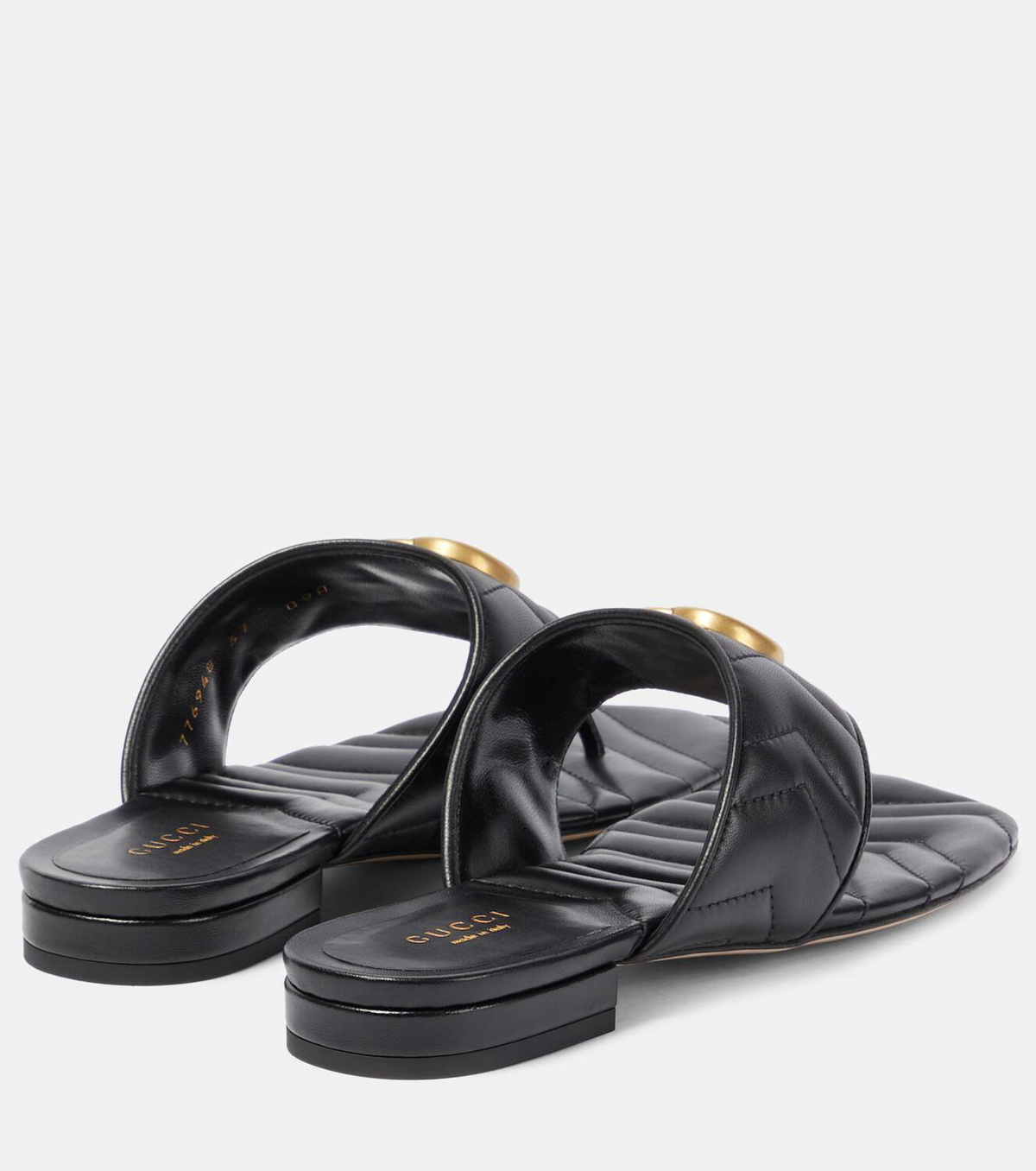Gucci GG Marmont leather thong sandals