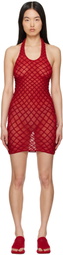 Isa Boulder Red Macramist Tank Minidress