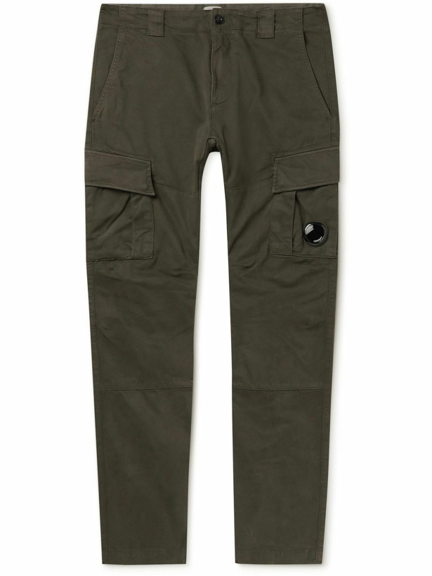 Photo: C.P. Company - Straight-Leg Logo-Appliquéd Cotton-Blend Cargo Trousers - Green
