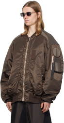 JiyongKim Brown Sun-Bleached Flight Bomber Jacket