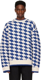 ADER error Blue & White Tenit Sweater