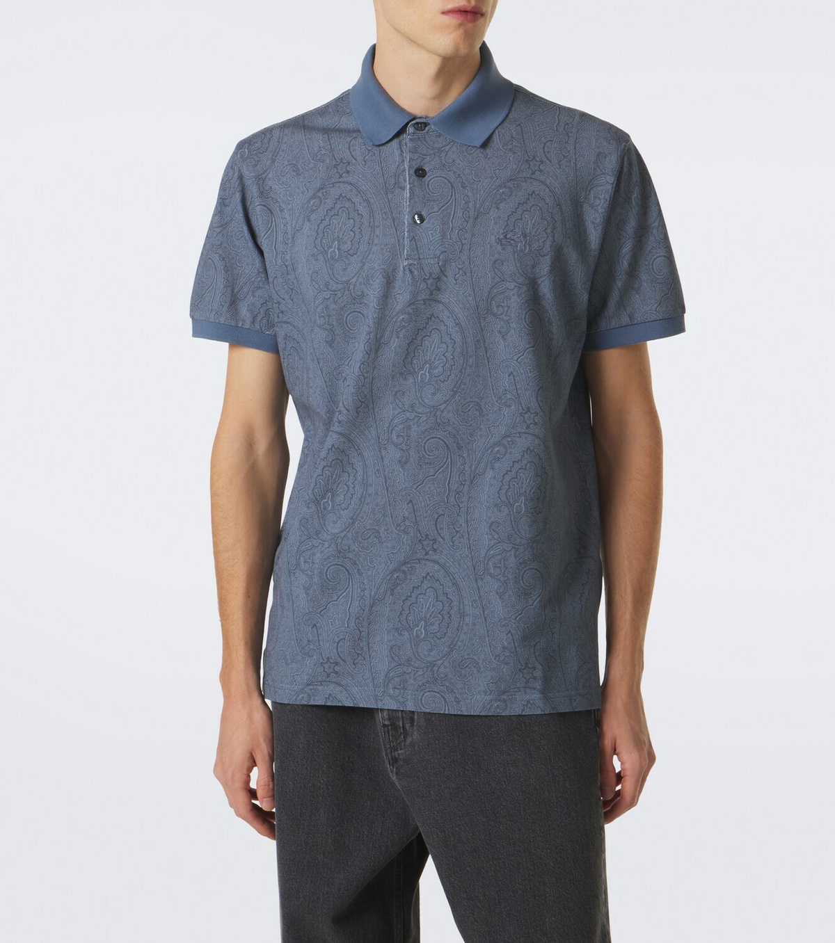 Etro Paisley cotton piqué polo shirt