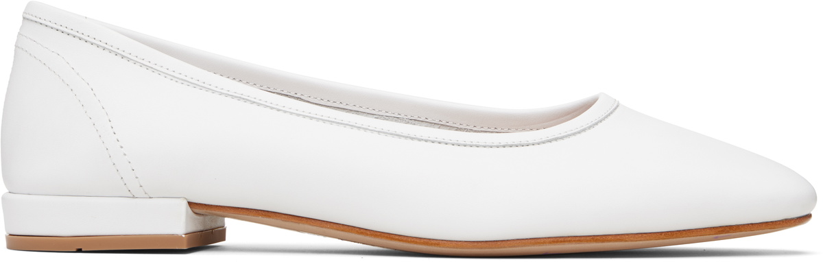 Maryam Nassir Zadeh White Serafina Ballerina Flats
