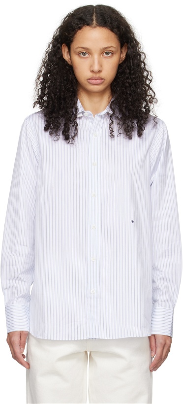 Photo: HommeGirls White 70's Stripe Shirt