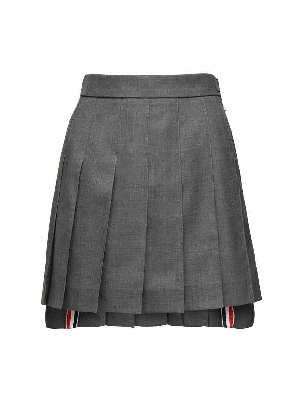 Photo: THOM BROWNE - Pleated Wool Mini Skirt