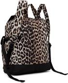 GANNI Black & Beige Leopard Tech Backpack