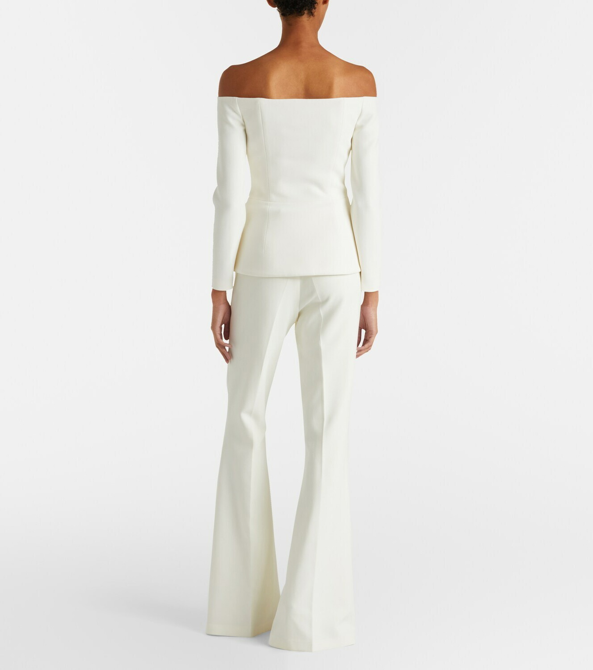 Safiyaa Bridal Kamile off-shoulder crêpe jacket