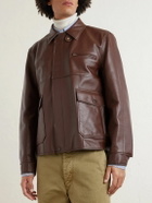 Sacai - Leather Blouson Jacket - Brown