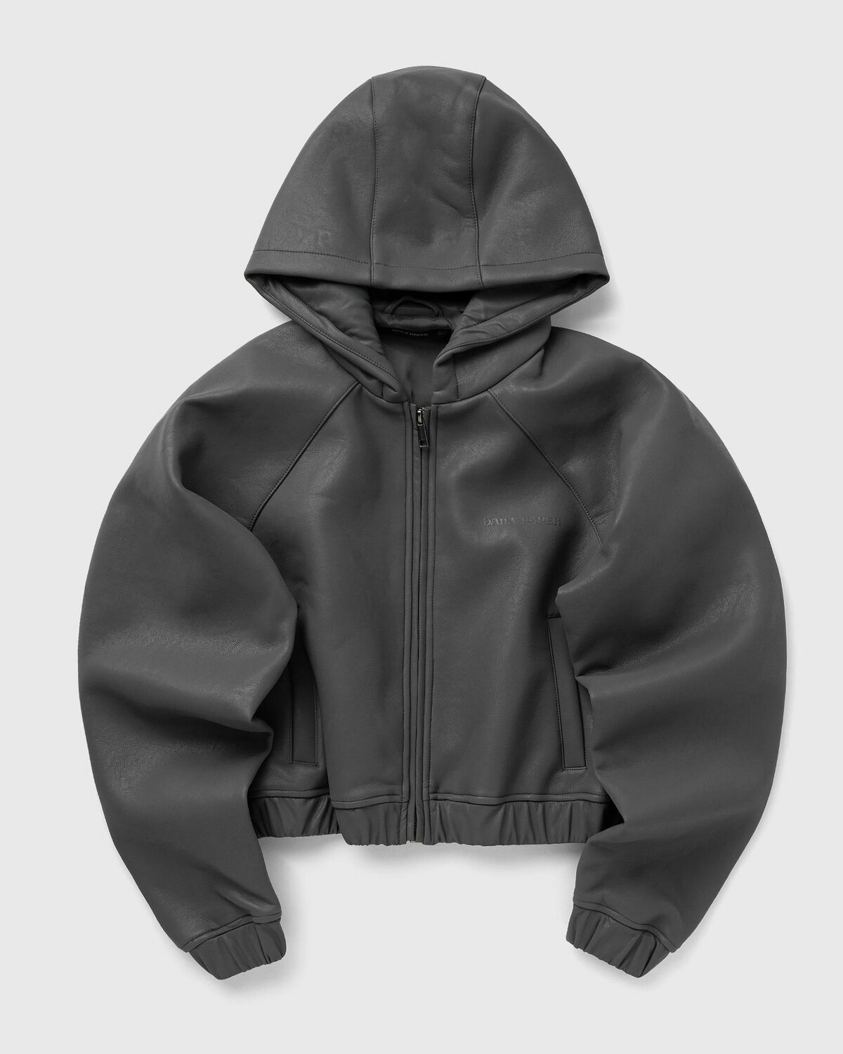 Daily Paper Pu scuba cropped jacket Black Womens Bomber Jacket