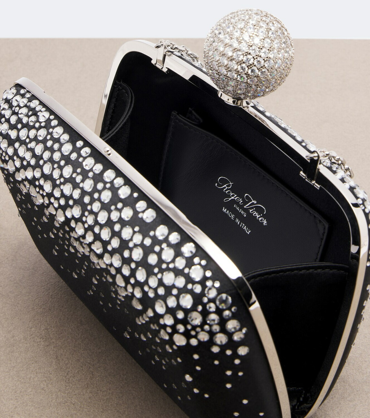 Roger Vivier Vivier Marlene embellished satin clutch