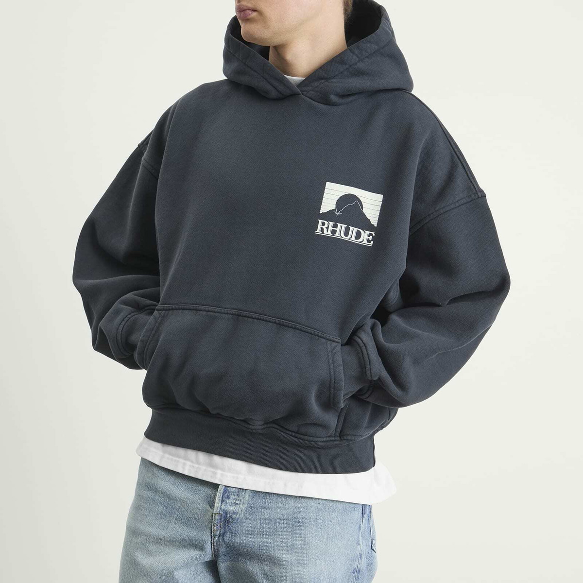 Rhude Men's Moonlight Pack Hoodie in Vintage Black/White