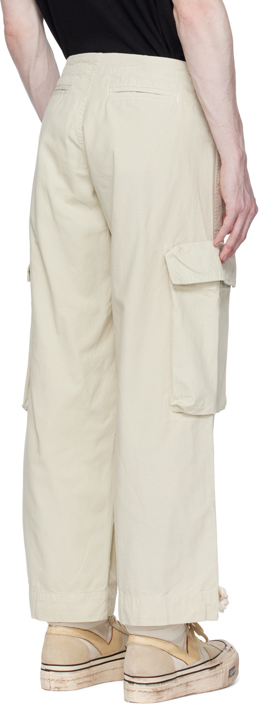 Greg Lauren Green Wide-Leg Cargo Pants