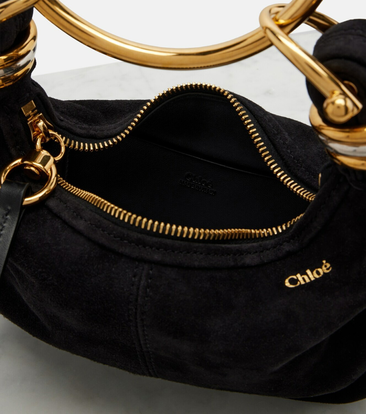 Chloé Bracelet Small suede top-handle bag