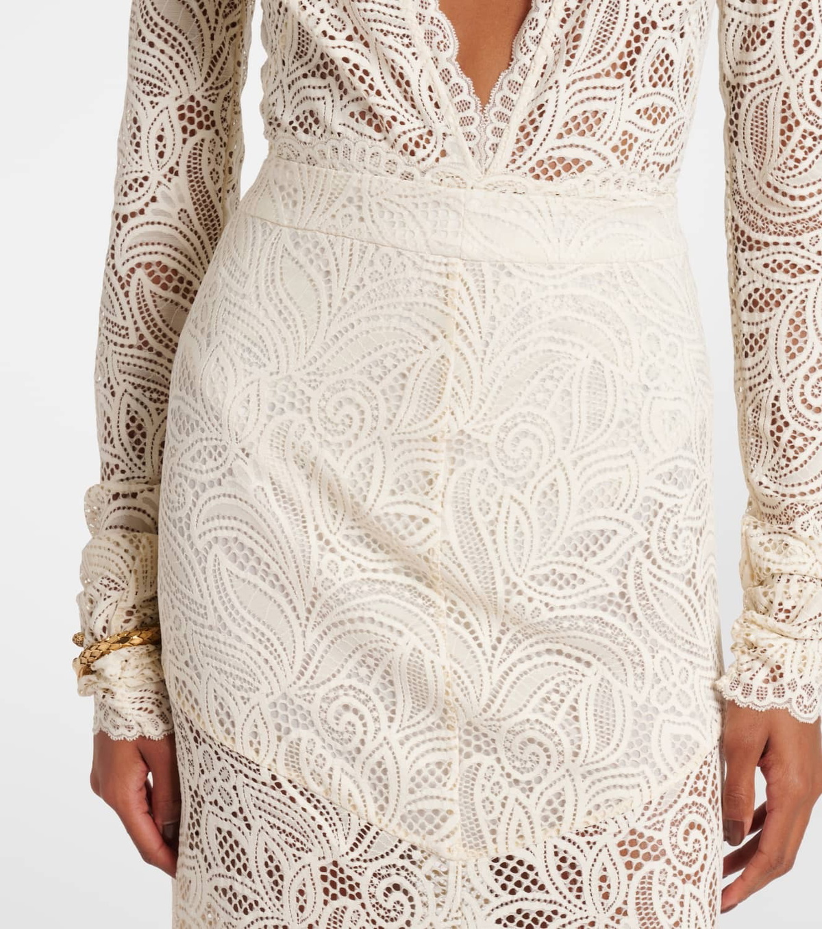 Alexandra Miro Juniper semi-sheer lace maxi skirt